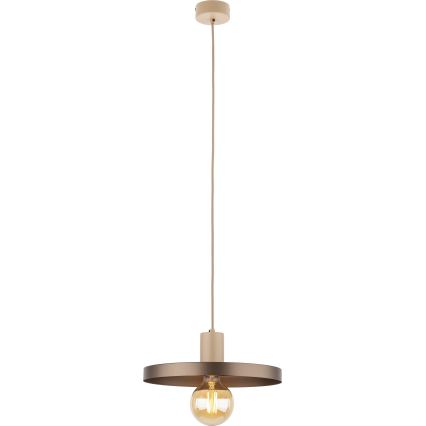 Żyrandol na lince SILA 1xE27/15W/230V śr. 30 cm brązowe/beżowe