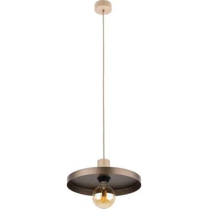 Żyrandol na lince SILA 1xE27/15W/230V śr. 30 cm brązowe/beżowe