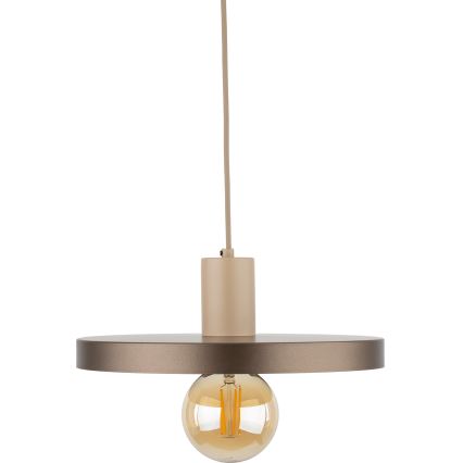 Żyrandol na lince SILA 1xE27/15W/230V śr. 30 cm brązowe/beżowe