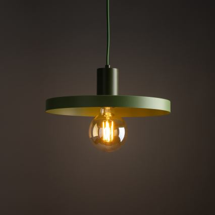 Żyrandol na lince SILA 1xE27/15W/230V śr. 30 cm zielony