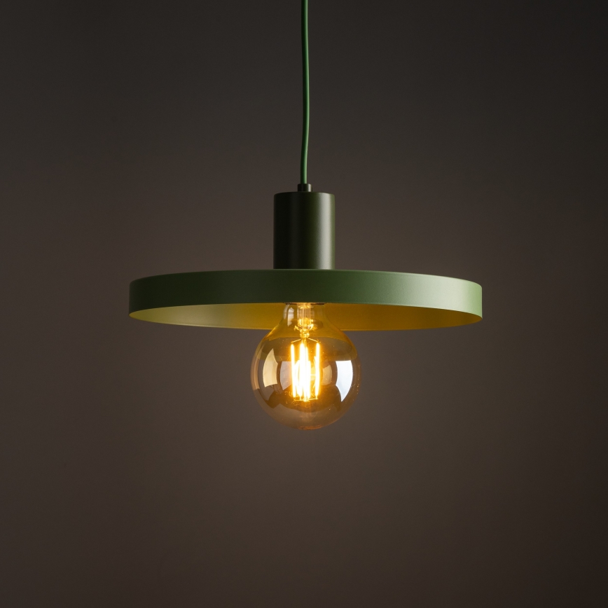 Żyrandol na lince SILA 1xE27/15W/230V śr. 30 cm zielony