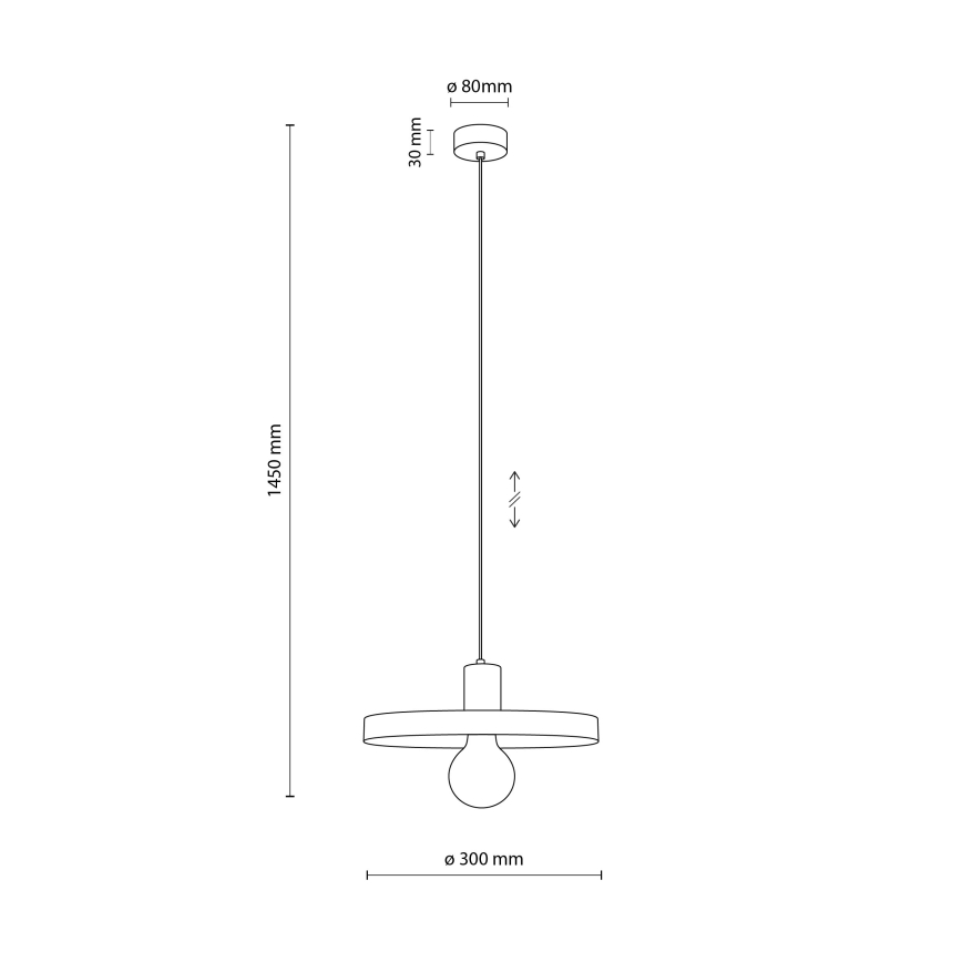 Żyrandol na lince SILA 1xE27/15W/230V śr. 30 cm zielony