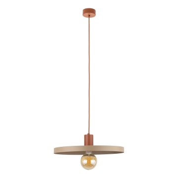 Żyrandol na lince SILA 1xE27/15W/230V śr. 40 cm beżowy/ceglasty