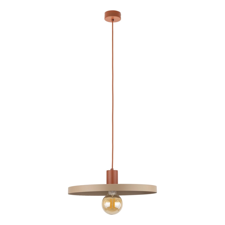 Żyrandol na lince SILA 1xE27/15W/230V śr. 40 cm beżowy/ceglasty