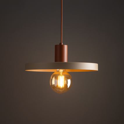 Żyrandol na lince SILA 1xE27/15W/230V śr. 40 cm beżowy/ceglasty
