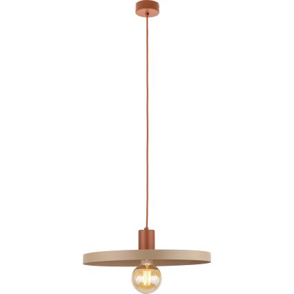 Żyrandol na lince SILA 1xE27/15W/230V śr. 40 cm beżowy/ceglasty