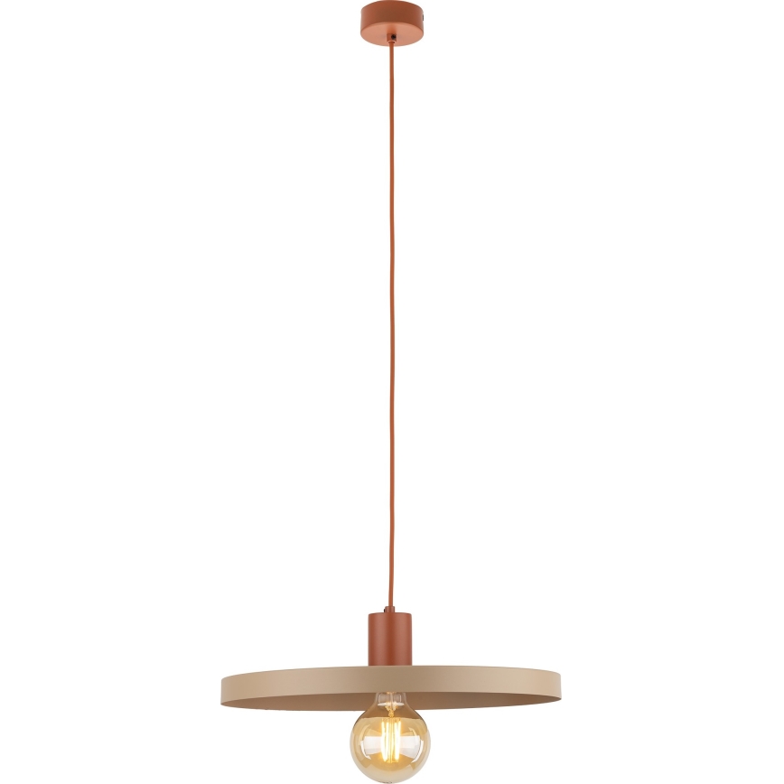 Żyrandol na lince SILA 1xE27/15W/230V śr. 40 cm beżowy/ceglasty