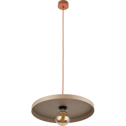Żyrandol na lince SILA 1xE27/15W/230V śr. 40 cm beżowy/ceglasty