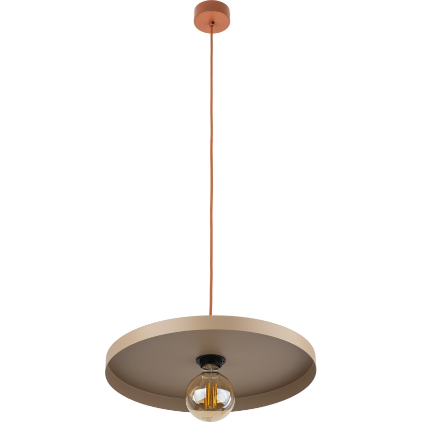 Żyrandol na lince SILA 1xE27/15W/230V śr. 40 cm beżowy/ceglasty
