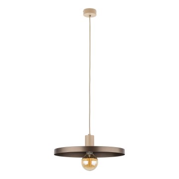 Żyrandol na lince SILA 1xE27/15W/230V śr. 40 cm brązowy/beżowy