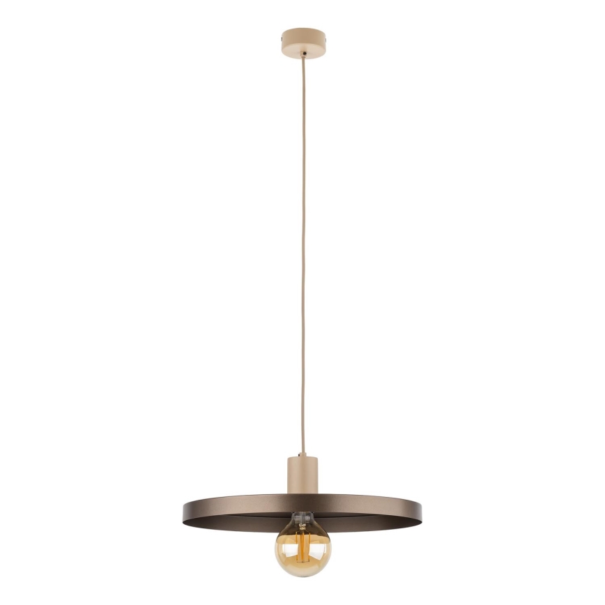 Żyrandol na lince SILA 1xE27/15W/230V śr. 40 cm brązowy/beżowy