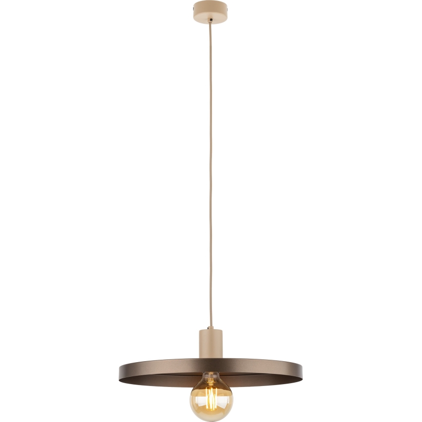 Żyrandol na lince SILA 1xE27/15W/230V śr. 40 cm brązowy/beżowy