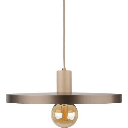 Żyrandol na lince SILA 1xE27/15W/230V śr. 40 cm brązowy/beżowy