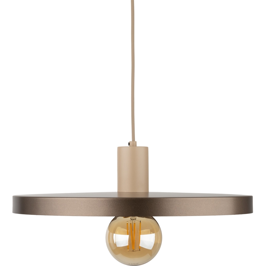 Żyrandol na lince SILA 1xE27/15W/230V śr. 40 cm brązowy/beżowy