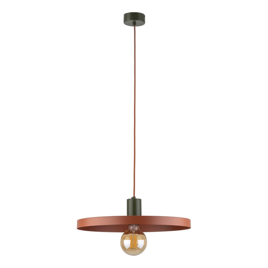 Żyrandol na lince SILA 1xE27/15W/230V śr. 40 cm ceglasta/zielony