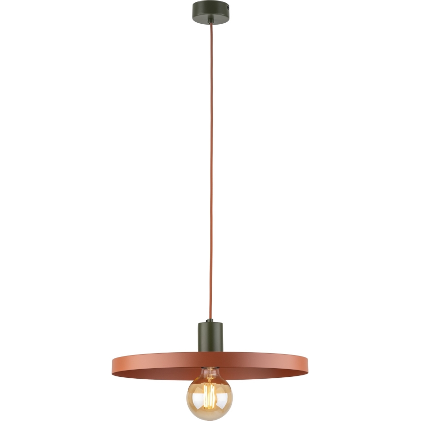 Żyrandol na lince SILA 1xE27/15W/230V śr. 40 cm ceglasta/zielony