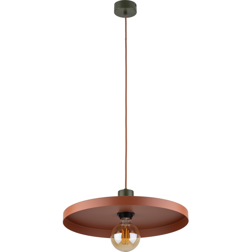 Żyrandol na lince SILA 1xE27/15W/230V śr. 40 cm ceglasta/zielony