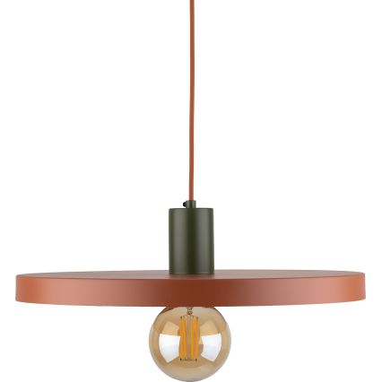 Żyrandol na lince SILA 1xE27/15W/230V śr. 40 cm ceglasta/zielony