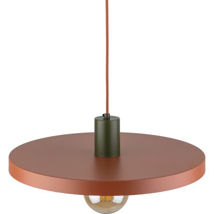 Żyrandol na lince SILA 1xE27/15W/230V śr. 40 cm ceglasta/zielony