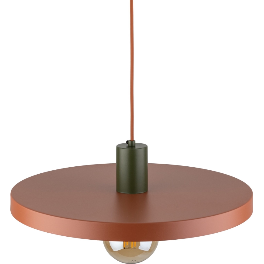 Żyrandol na lince SILA 1xE27/15W/230V śr. 40 cm ceglasta/zielony