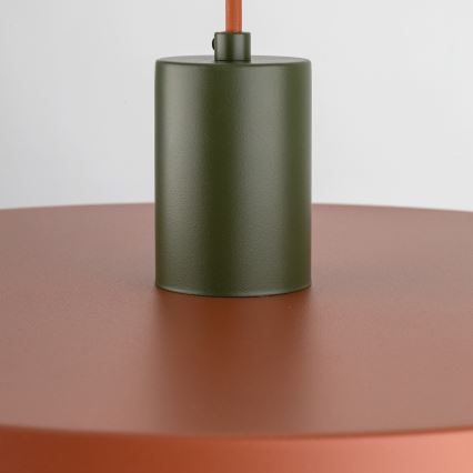 Żyrandol na lince SILA 1xE27/15W/230V śr. 40 cm ceglasta/zielony