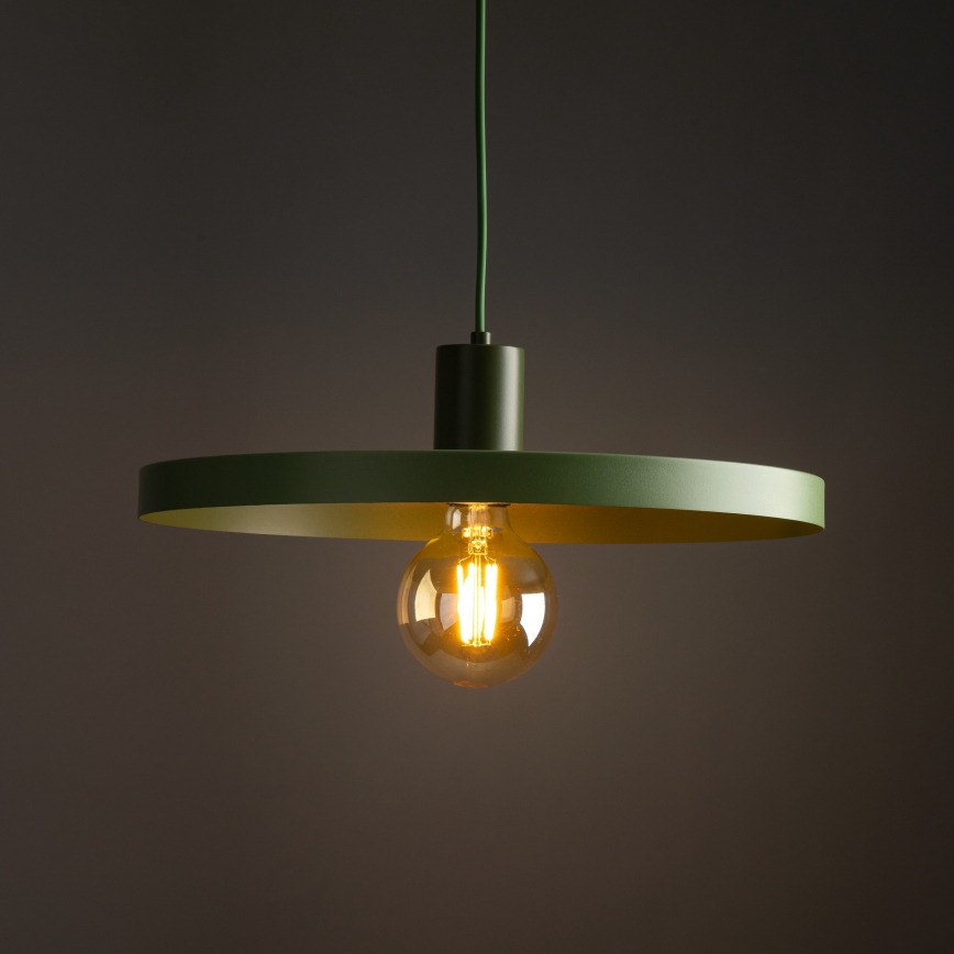 Żyrandol na lince SILA 1xE27/15W/230V śr. 40 cm zielony