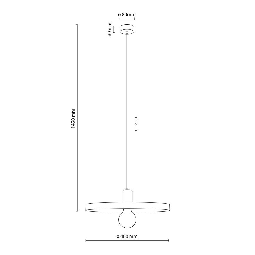 Żyrandol na lince SILA 1xE27/15W/230V śr. 40 cm zielony