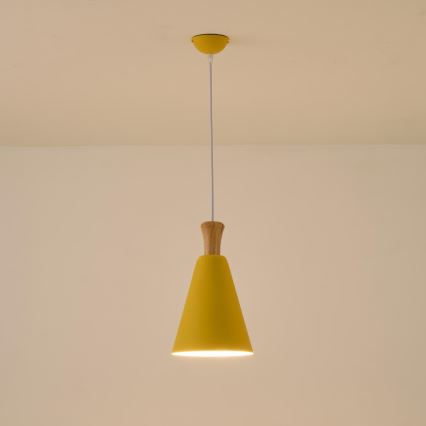 Żyrandol na lince SIMPLO 1xE27/15W/230V żółty śr. 20 cm