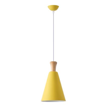 Żyrandol na lince SIMPLO 1xE27/15W/230V żółty śr. 20 cm