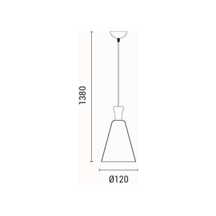 Żyrandol na lince SIMPLO 1xE27/15W/230V żółty śr. 20 cm