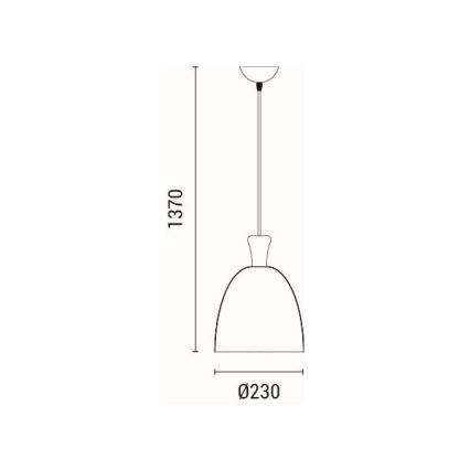 Żyrandol na lince SIMPLO 1xE27/15W/230V żółty śr. 23 cm