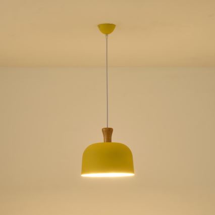 Żyrandol na lince SIMPLO 1xE27/15W/230V żółty śr. 27 cm