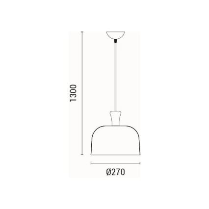 Żyrandol na lince SIMPLO 1xE27/15W/230V żółty śr. 27 cm