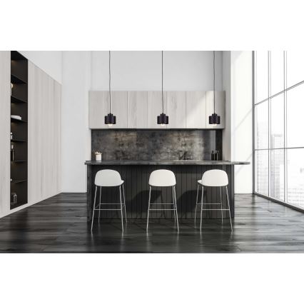 Żyrandol na lince SIMPLY BLACK 1xE27/60W/230V