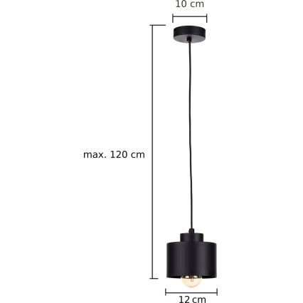 Żyrandol na lince SIMPLY BLACK 1xE27/60W/230V