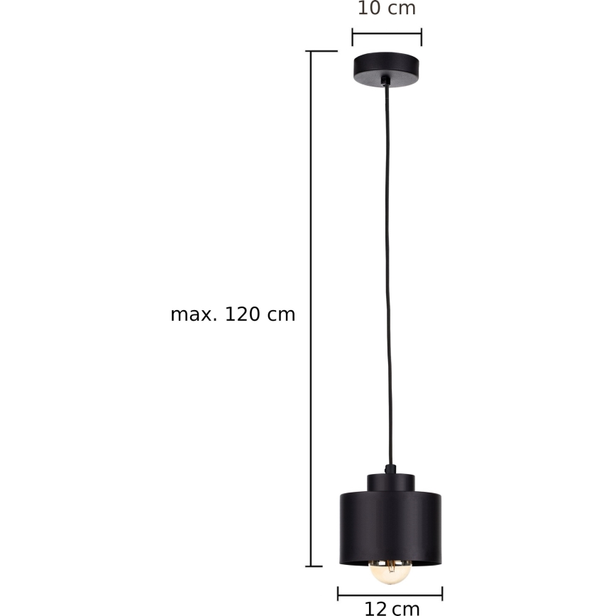 Żyrandol na lince SIMPLY BLACK 1xE27/60W/230V