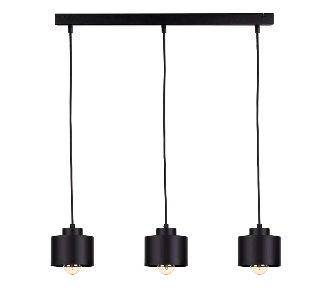 Żyrandol na lince SIMPLY BLACK 3xE27/60W/230V