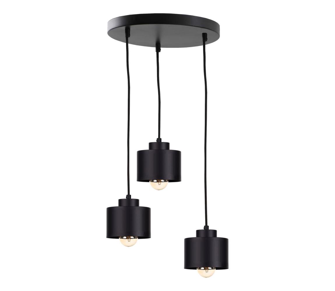 Żyrandol na lince SIMPLY BLACK 3xE27/60W/230V śr. 32 cm