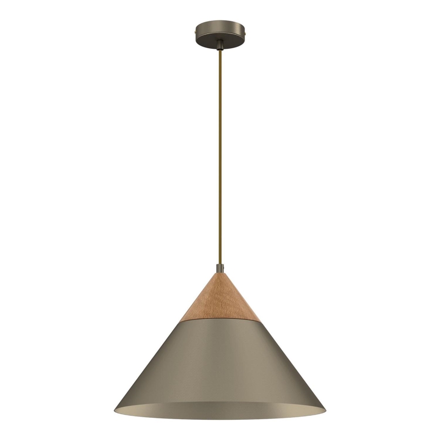 Żyrandol na lince SINGLE 1xE27/15W/230V mosiądz/buk