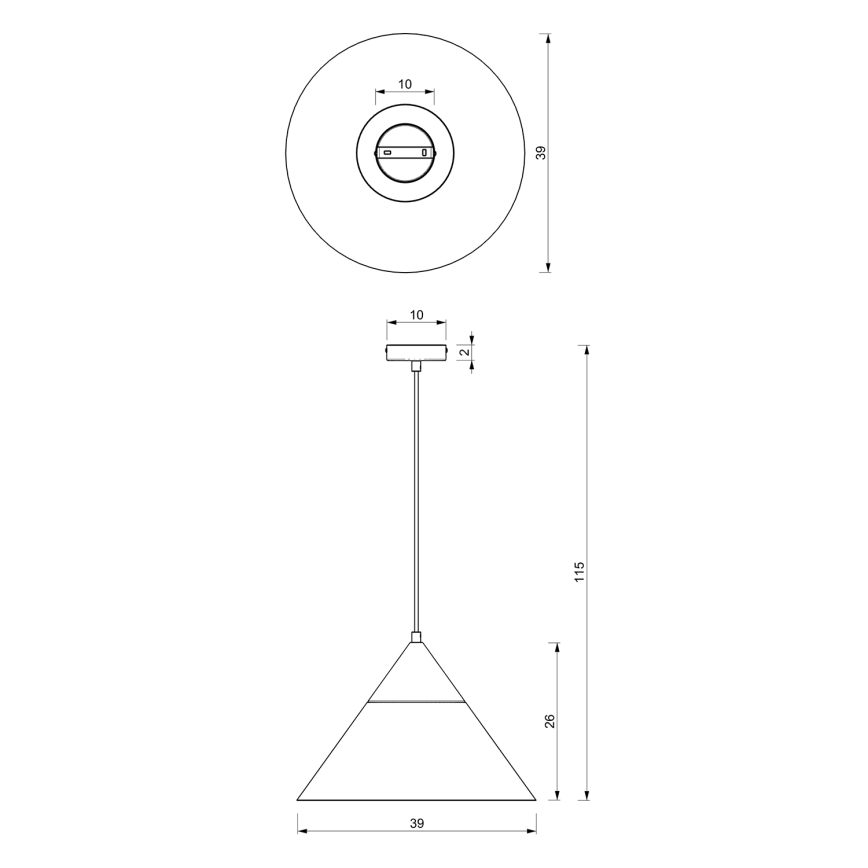 Żyrandol na lince SINGLE 1xE27/15W/230V mosiądz/buk