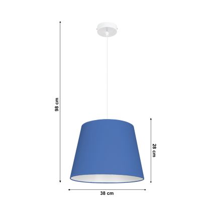 Żyrandol na lince SIRTO 1xE27/60W/230V ciemny niebieski