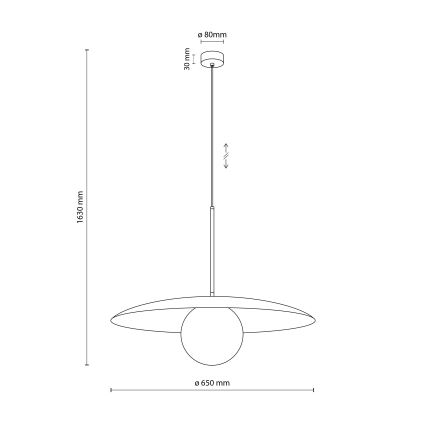 Żyrandol na lince SLATE 1xE27/15W/230V śr. 65 cm zielony
