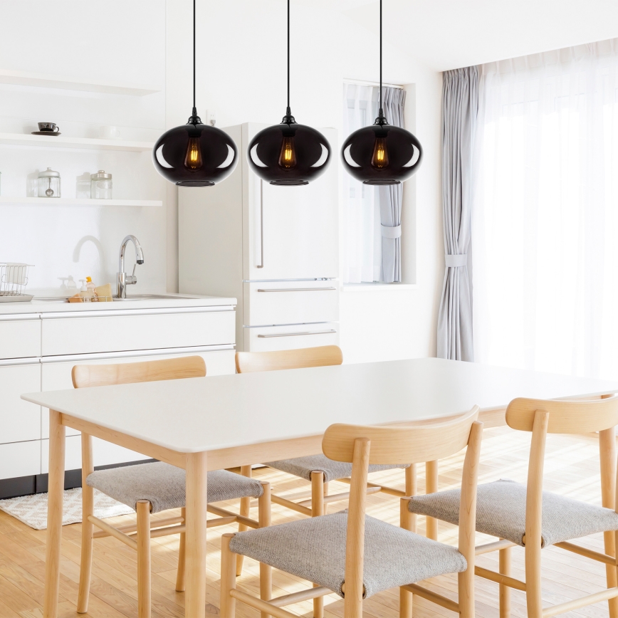 Żyrandol na lince SMOKED 3xE27/40W/230V