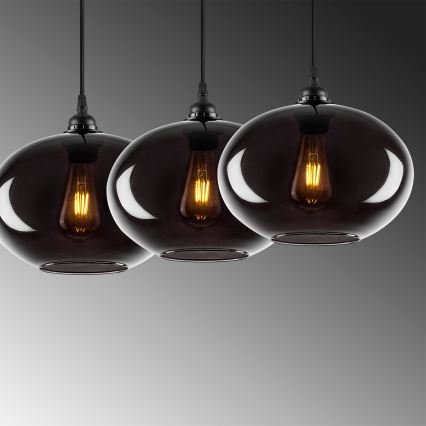 Żyrandol na lince SMOKED 3xE27/40W/230V