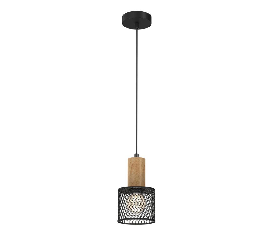 Żyrandol na lince SOBRESA 1xE27/60W/230V czarny/drewno