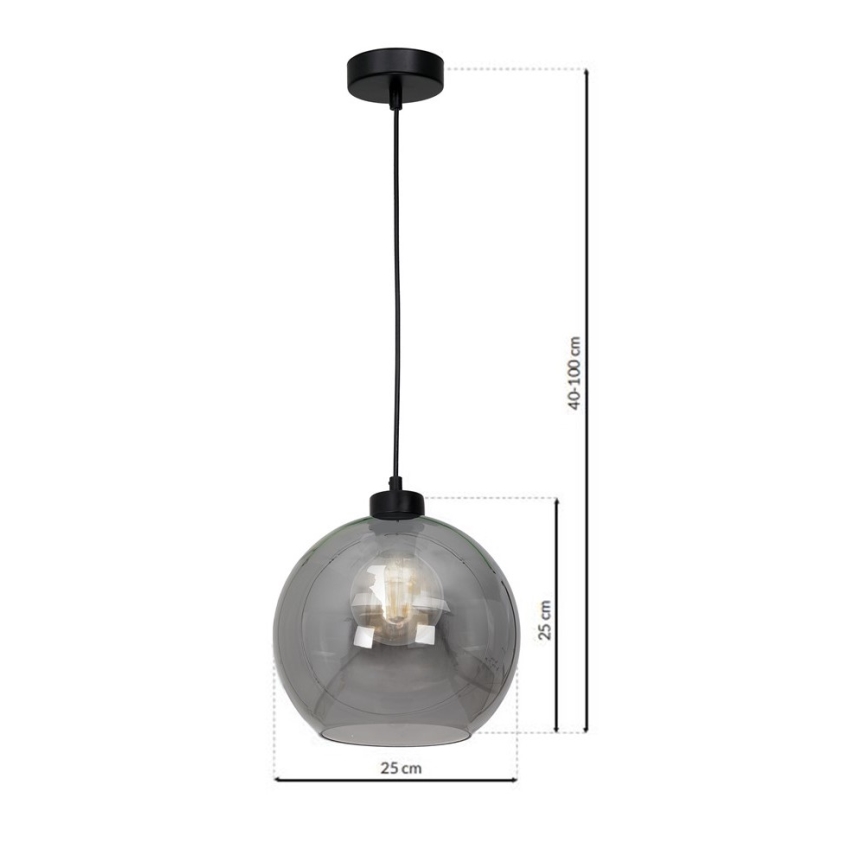Żyrandol na lince SOFIA 1xE27/60W/230V czarny