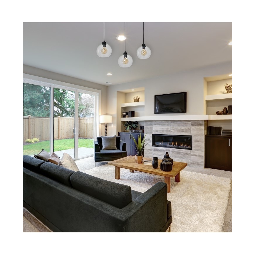 Żyrandol na lince SOFIA 3xE27/60W/230V black