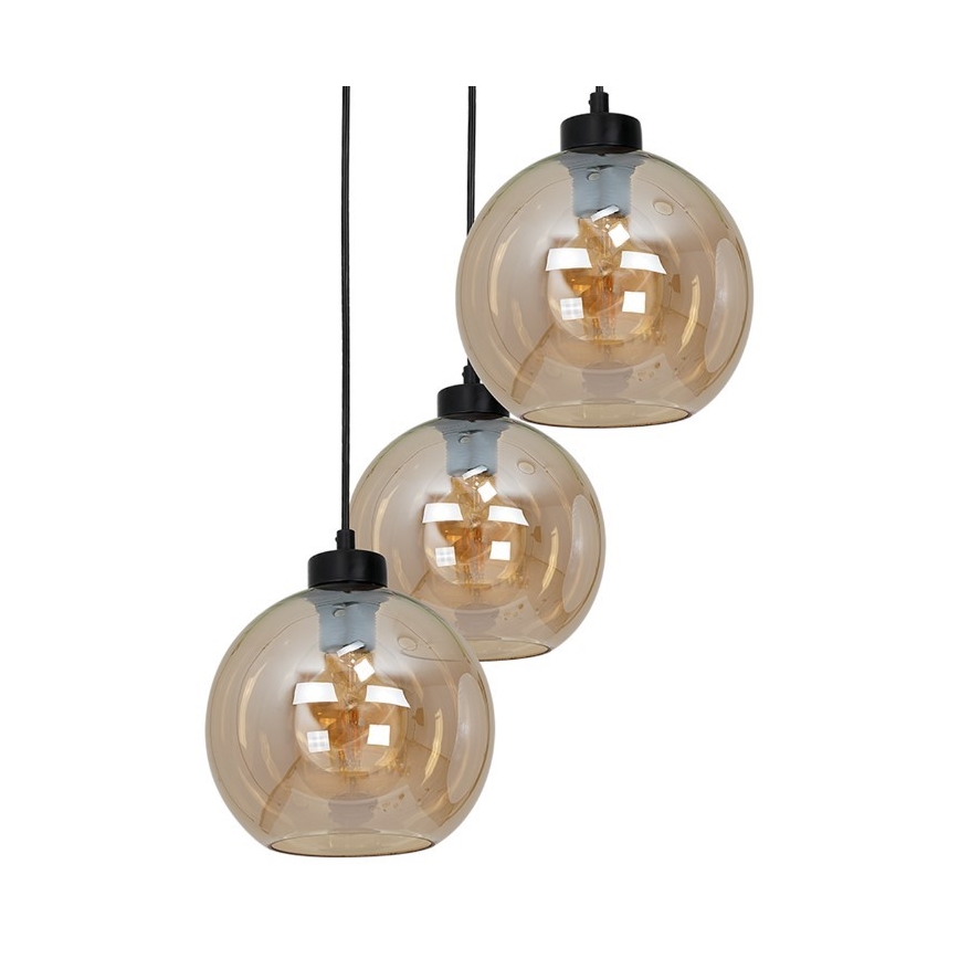 Żyrandol na lince SOFIA 3xE27/60W/230V brązowy