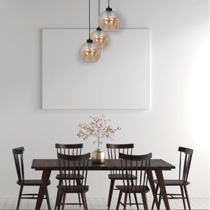 Żyrandol na lince SOFIA 3xE27/60W/230V brązowy