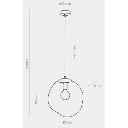 Żyrandol na lince SOL 1xE27/60W/230V czarny